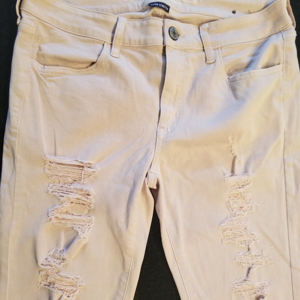 American Eagle Super Stretch Pink Jeggings X-Long